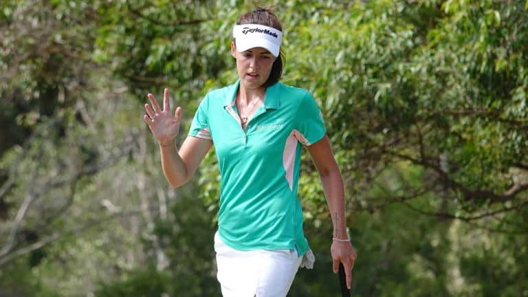 Meghan MacLaren Hoels another putt on the 18th