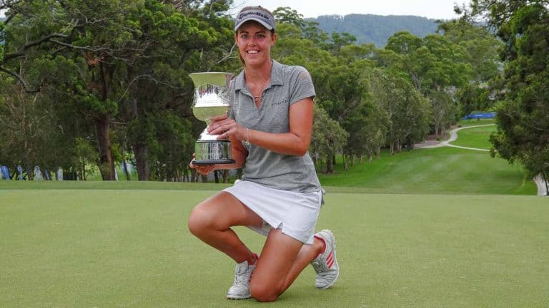 Meghan MacLaren with the Women's NSW Open Trophy
