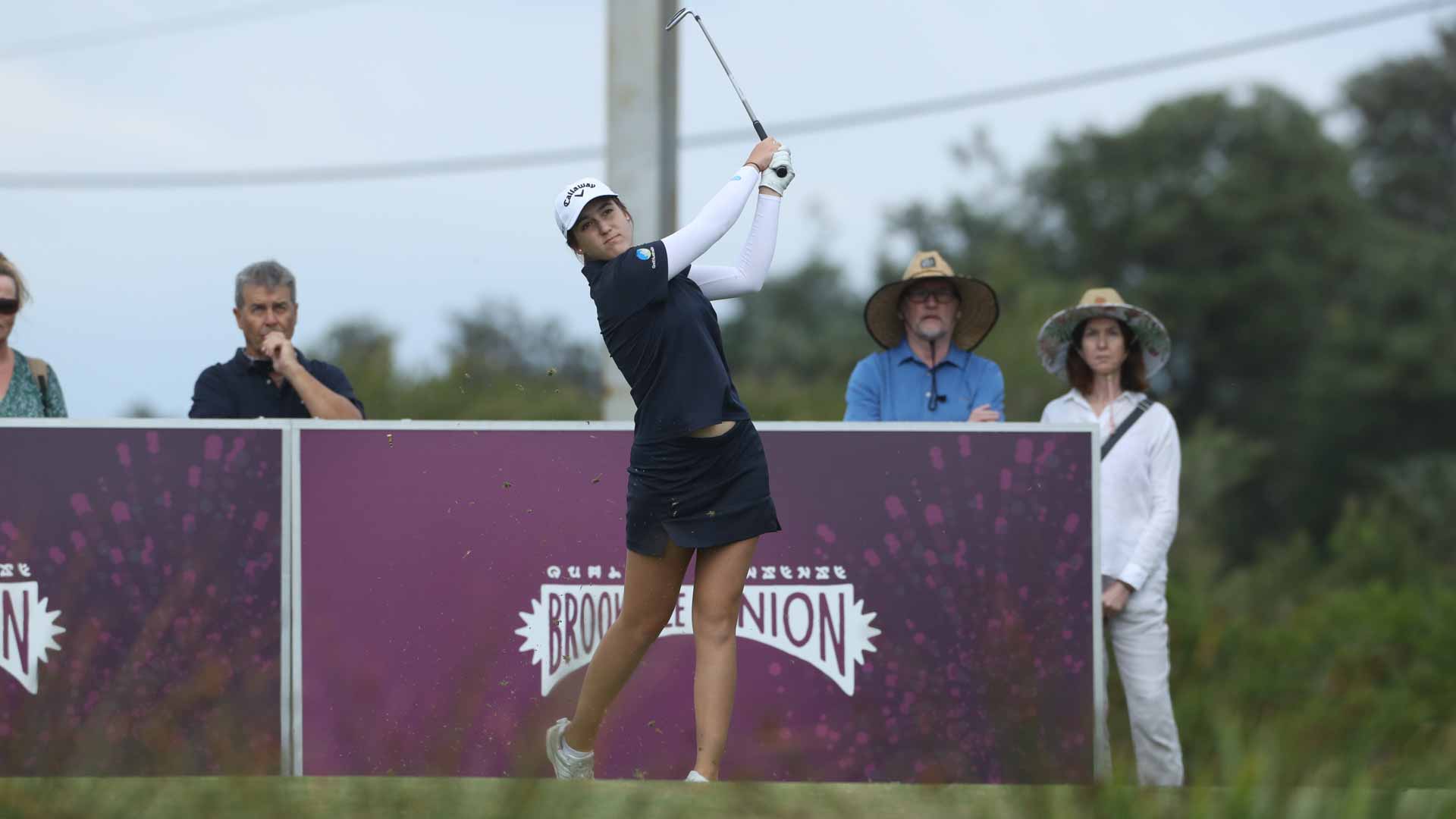 Sarah Hammett of Queensland hits a shot