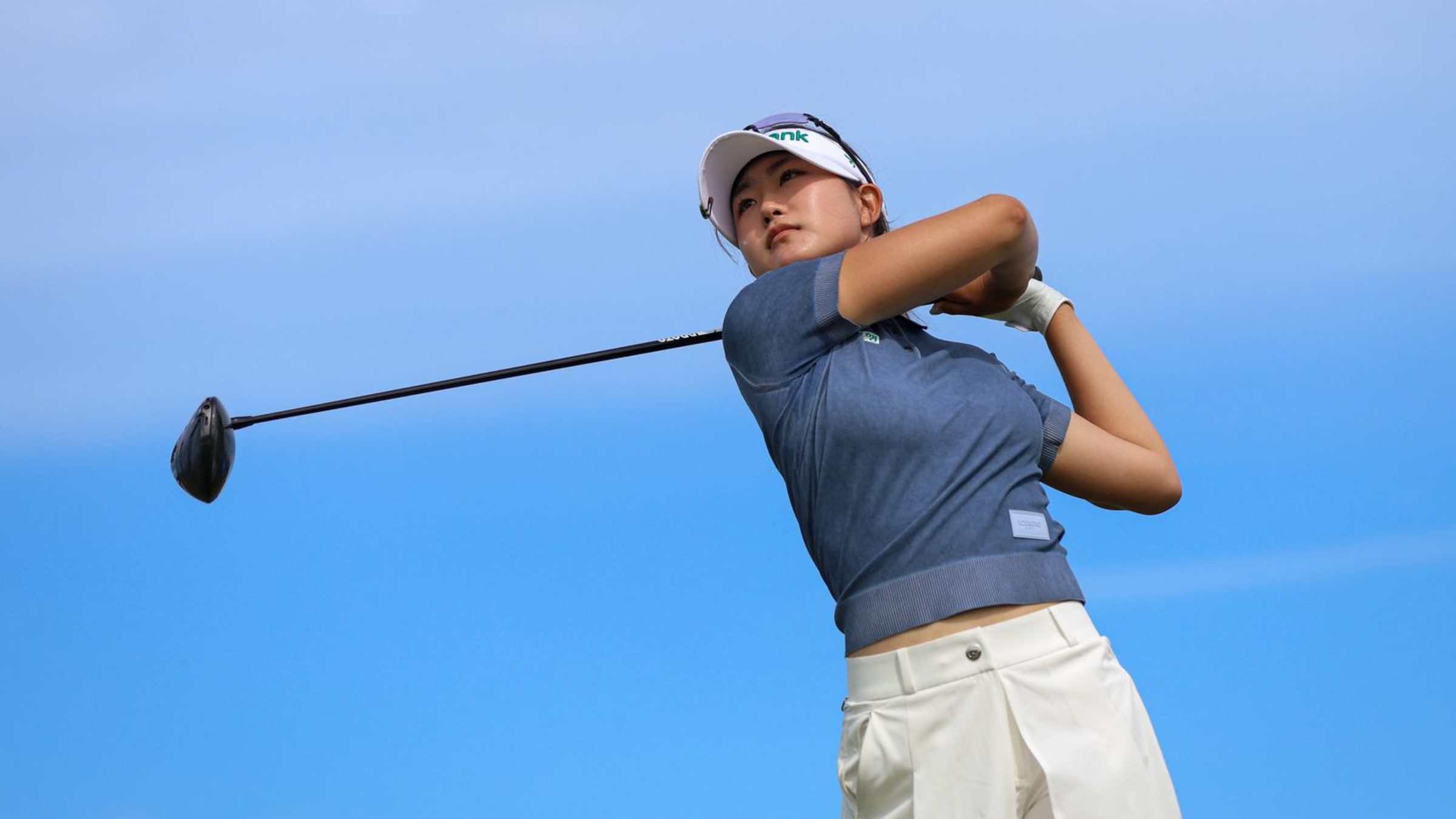 A picture of Soomin Oh after hitting a tee shot